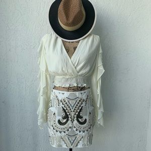 Embroidered mini skirt!!